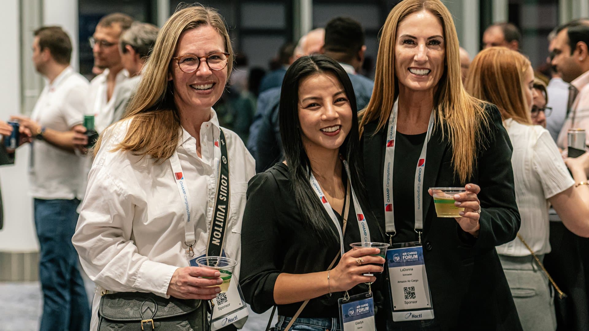 TIACA members in conversation at an Air Cargo Forum reception